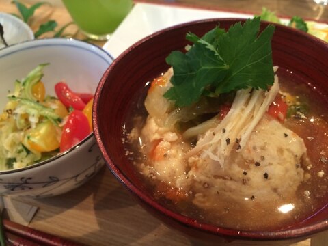 ヘルシー鶏胸肉の肉団子の野菜あんかけ